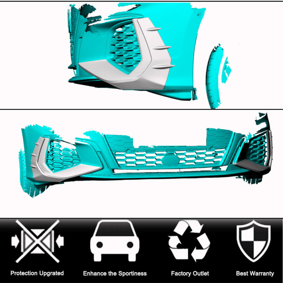 For Audi S3 RS3 8Y A3 Sline 21-23 Carbon Fiber Front Bumper Air Vent Fins Canards Body Kits