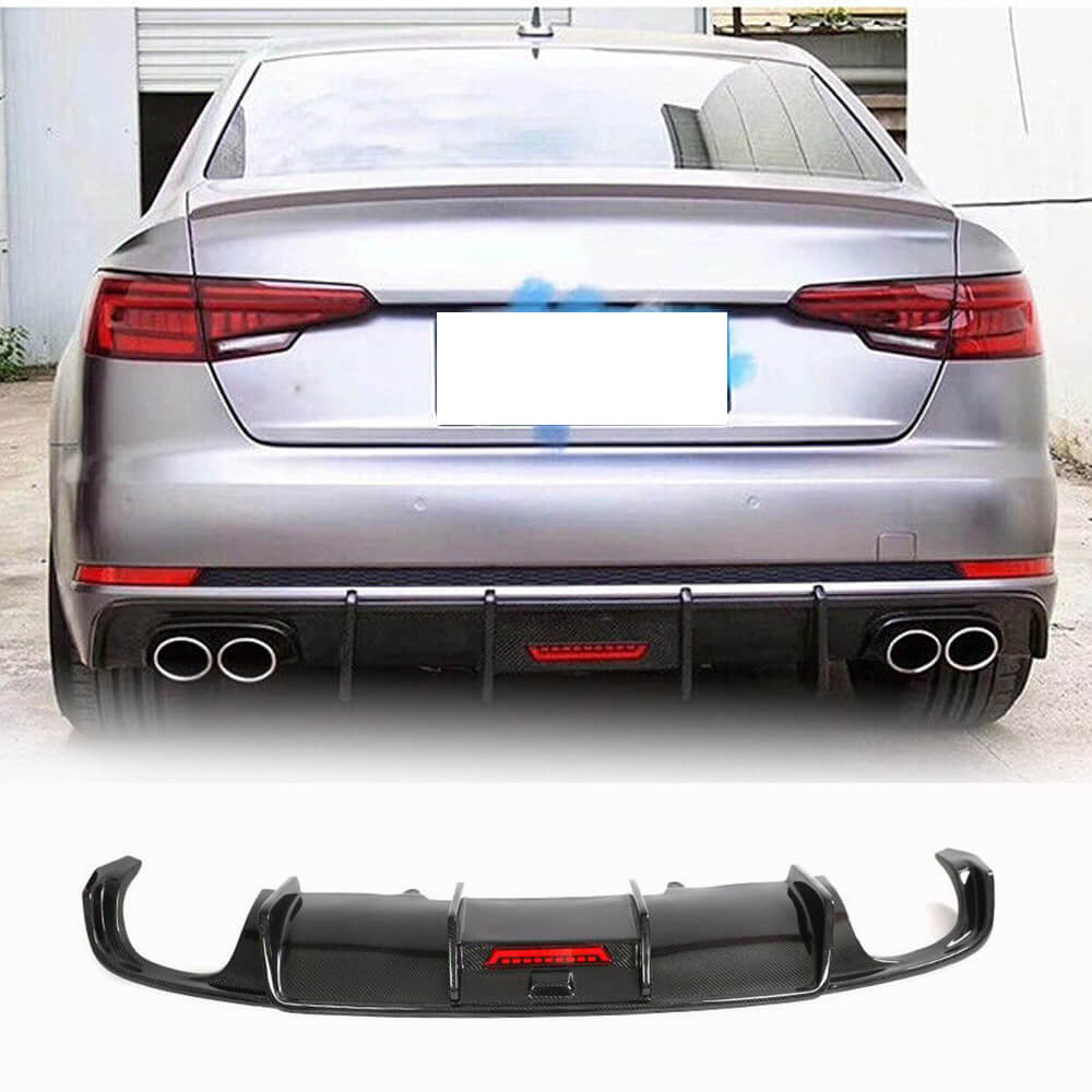 S4 Diffuser Audi S4 A4 B9 Sline Carbon Fiber Rear Bumper Diffuser Valance Lip ...