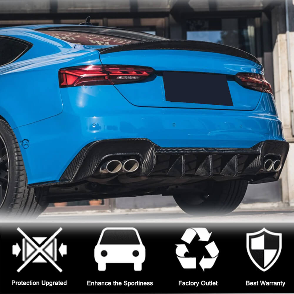 Audi S5 A5 Sline B9.5 Dry Carbon Fiber Rear Diffuser | Exterior Mods