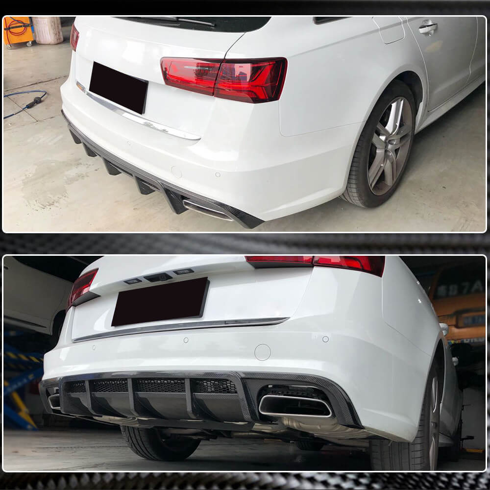 Audi S6 A6 Sline C7 Carbon Fiber Rear Bumper Diffuser Valance Lip ...