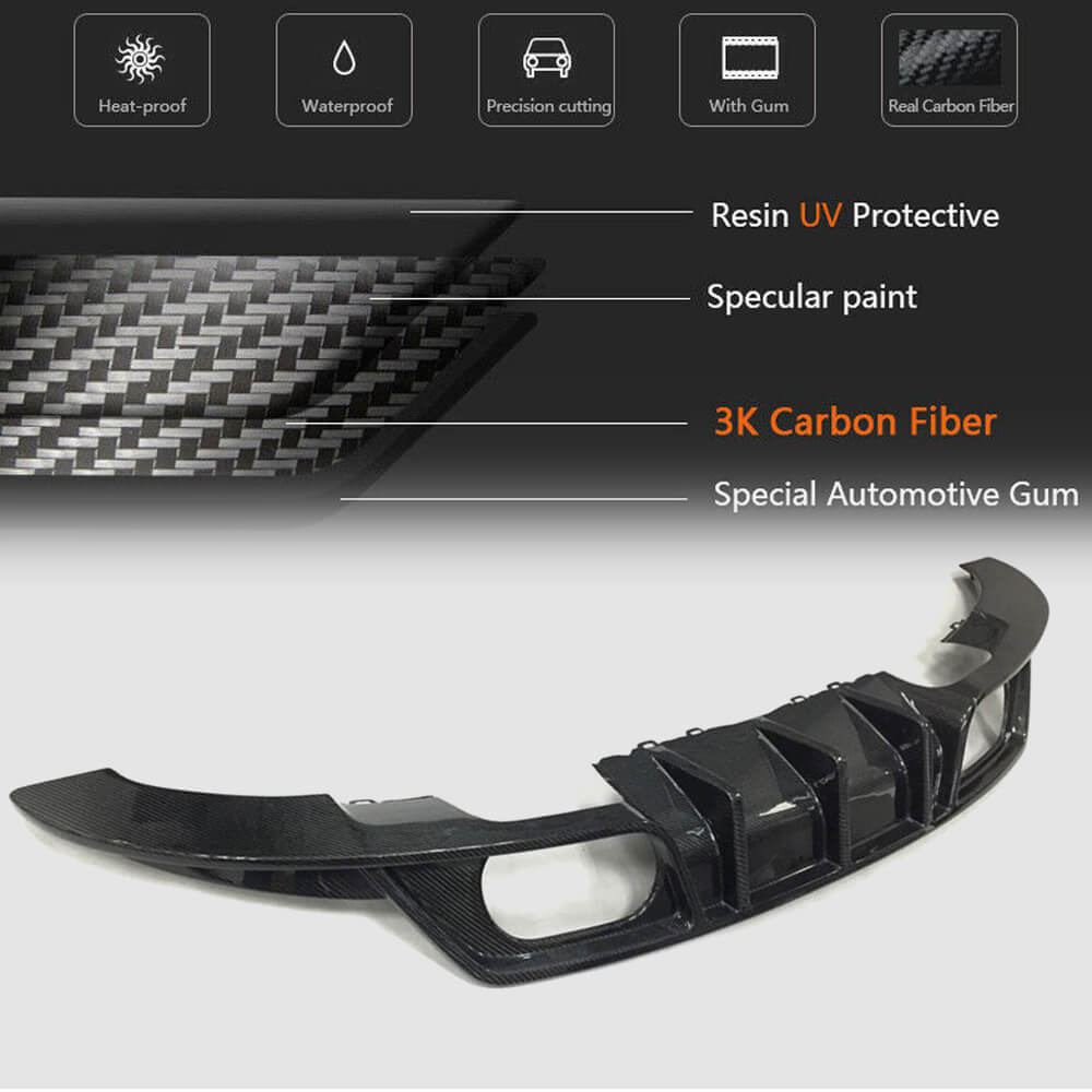 Ahacarbon|Carbon Fiber Rear Bumper Diffuser Lip for Audi TT MK3 8S ...