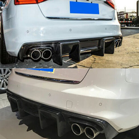 Audi S4 B8.5 Sedan Facelift 2013-2015 Rear Bumper Diffuser Carbon Fiber-Ahacarbon
