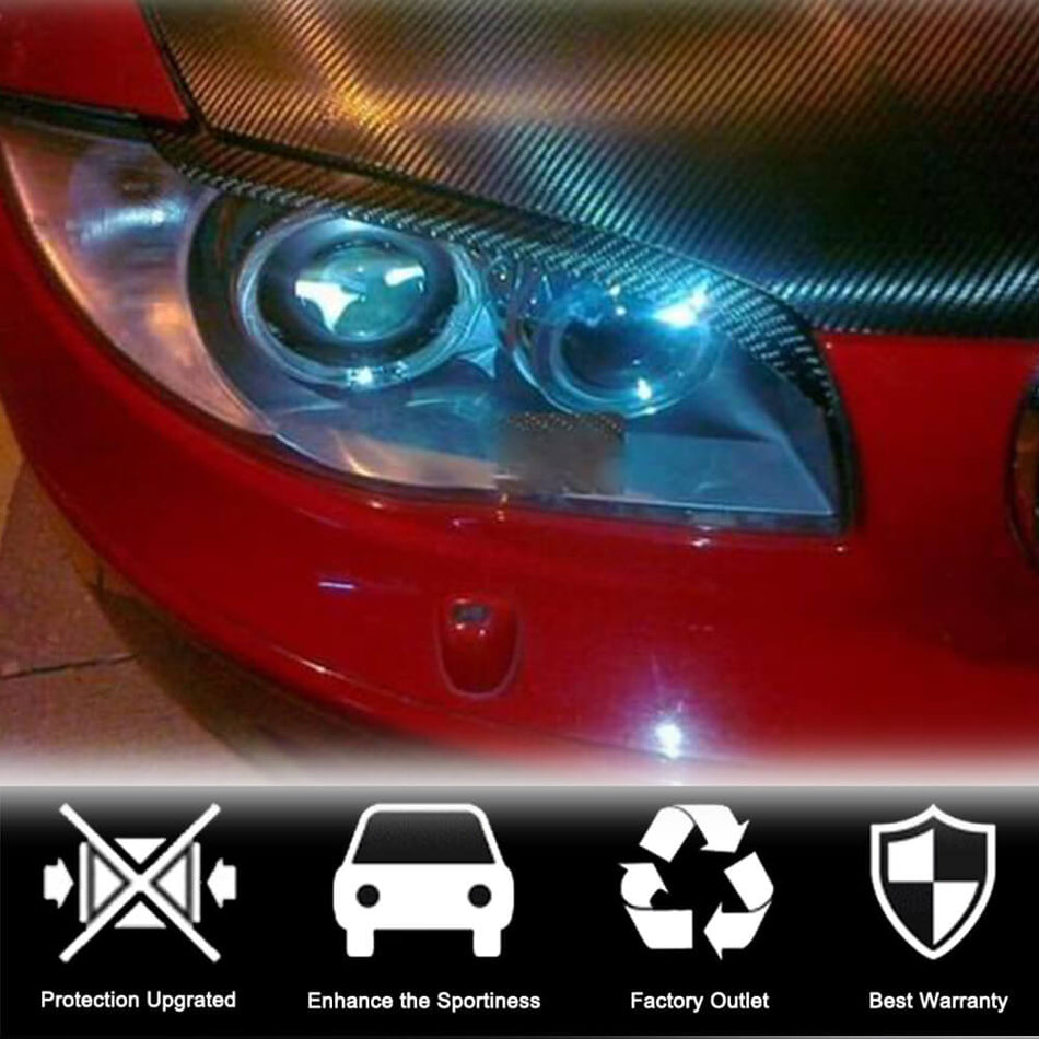For BMW 1 Series E81 E87 E82 E88 Carbon Fiber Headlight Eyebrows Lamp Eyelids | 116i 118i 120i 125i 128i 130i 135i
