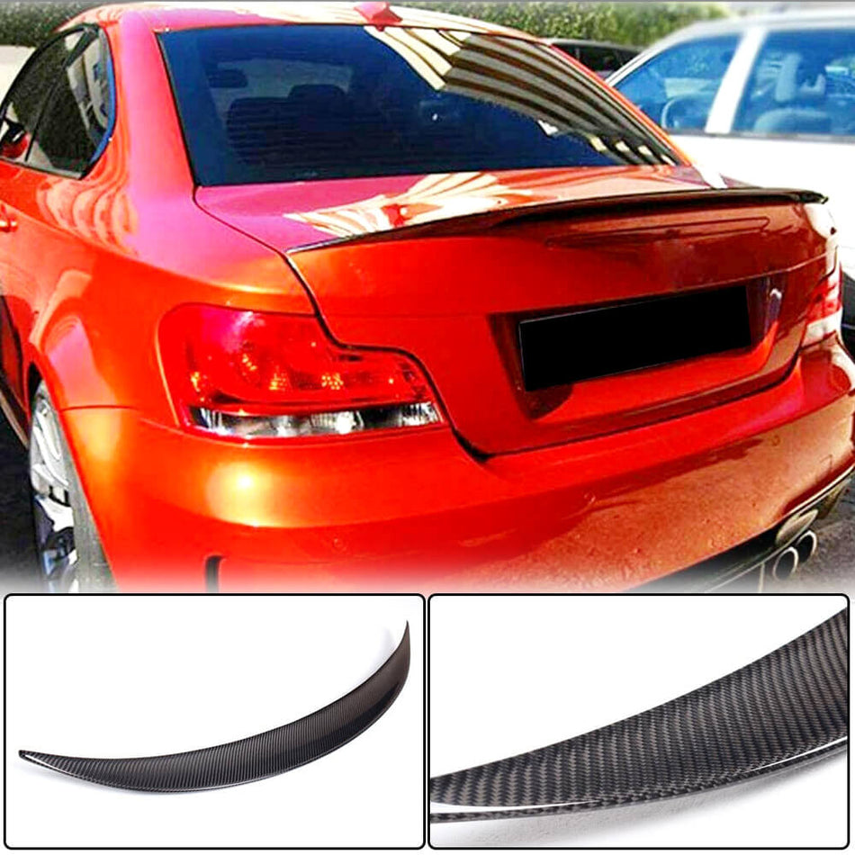 For BMW 1 Series E82 1M Coupe Carbon Fiber Rear Trunk Spoiler Boot Wing Lip | 118i 120i 125i 128i 130i 135i