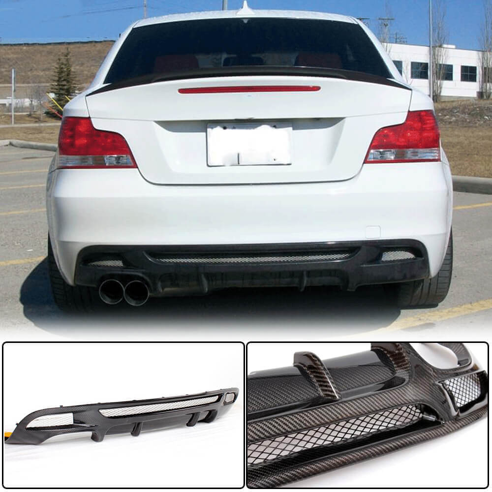 BMW E82 E88 130i Carbon Fiber Rear Bumper Diffuser Lip | Exterior Mods ...