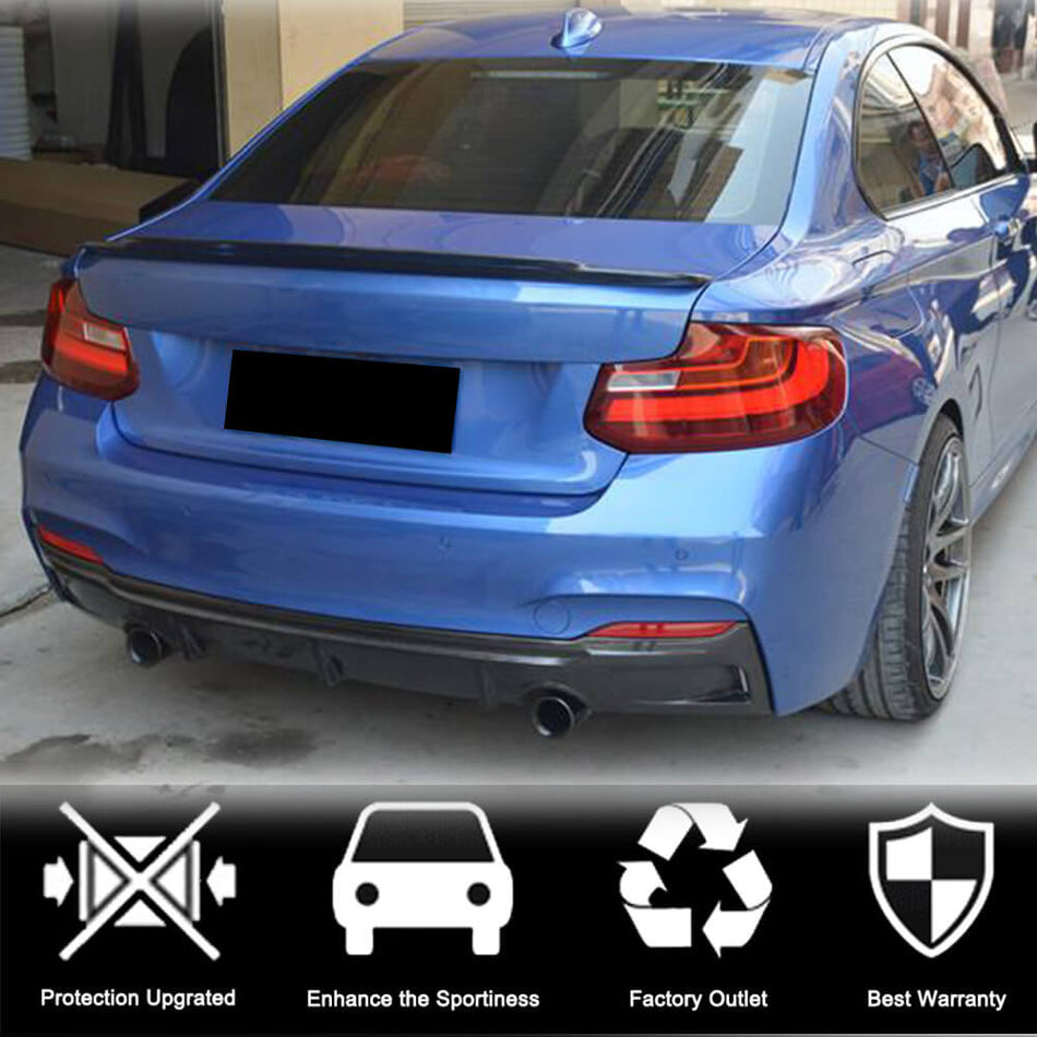 For BMW 2 Series F22 F23 M Sport Carbon Fiber Rear Bumper Diffuser Lip | 220i 228i 230i M-tech M235i M240i
