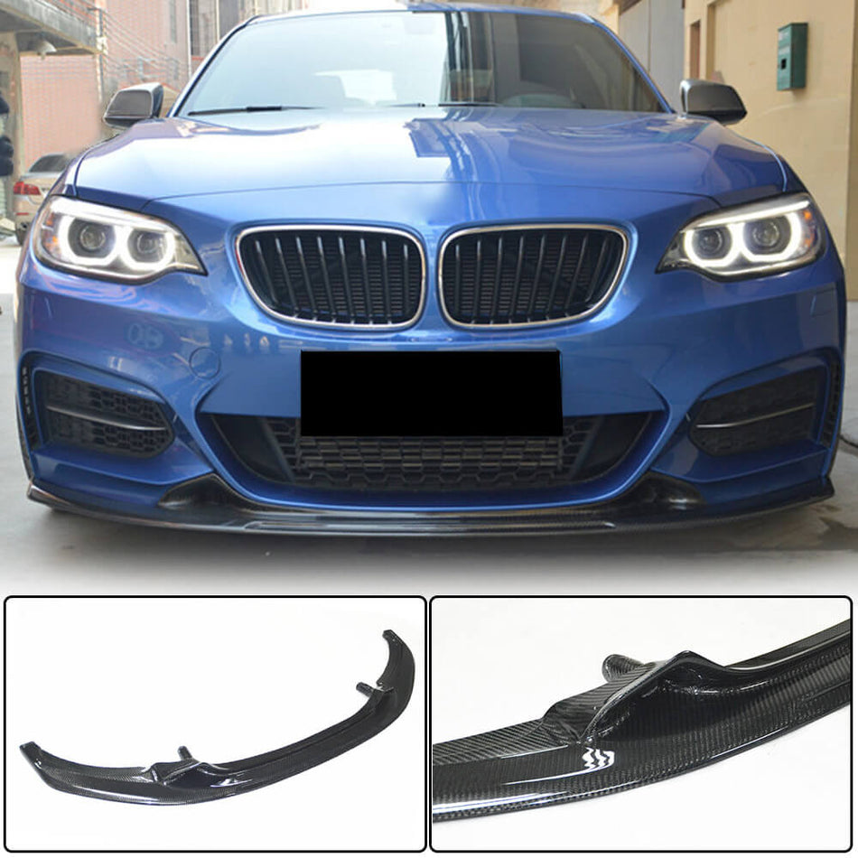 For BMW 2 Series F22 F23 M Sport Carbon Fiber Front Bumper Lip Spoiler Splitter | 220i 228i 230i M-tech M235i M240i
