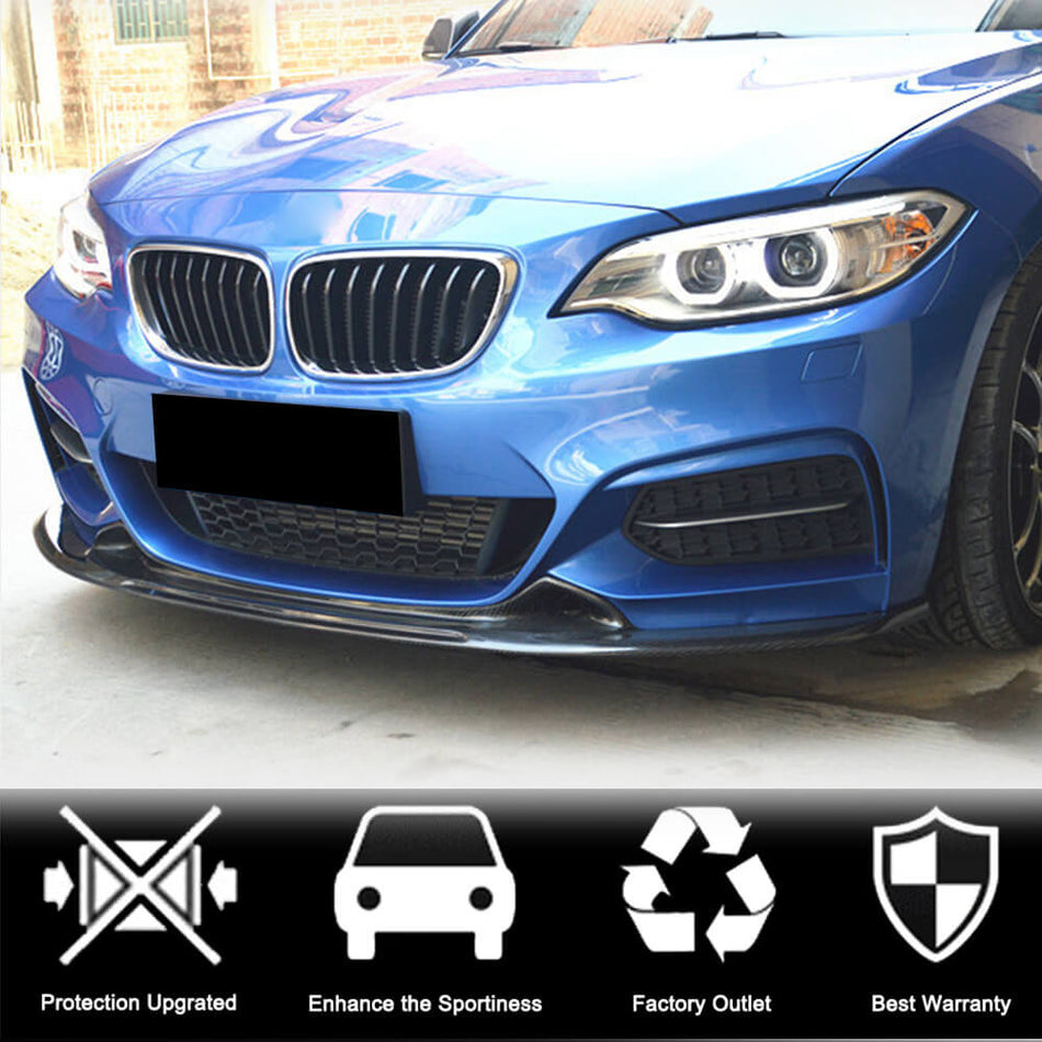 For BMW 2 Series F22 F23 M Sport Carbon Fiber Front Bumper Lip Spoiler Splitter | 220i 228i 230i M-tech M235i M240i