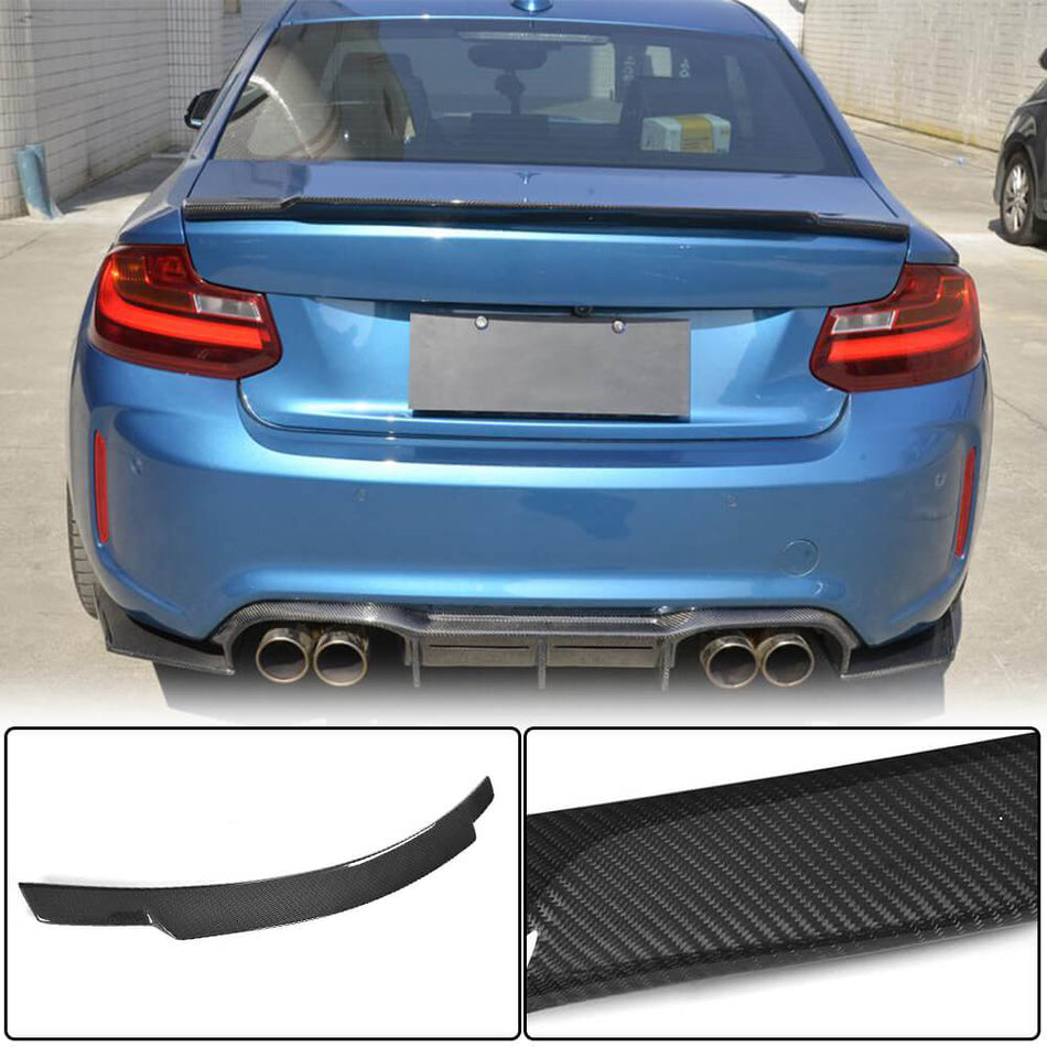 For BMW 2 Series F22 F87 Carbon Fiber Rear Trunk Spoiler Boot Wing Lip | 220i 228i 230i M235i M240i M2 Car Spoiler
