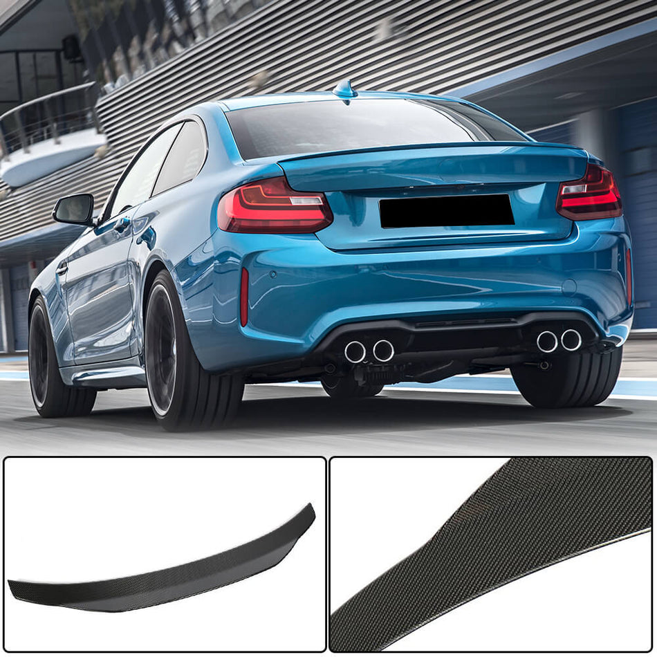 For BMW 2 Series F22 F87 M2 Carbon Fiber Rear Trunk Spoiler Boot Wing Lip | 220i 228i 230i M235i M240i