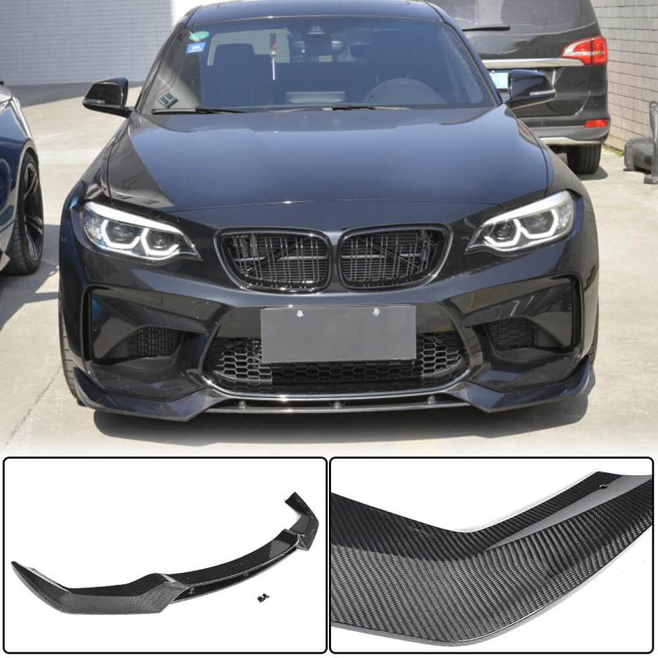 For BMW 2 Series F87 M2 Coupe Carbon Fiber Front Bumper Lip Chin Spoiler Splitter Wide Body Kit