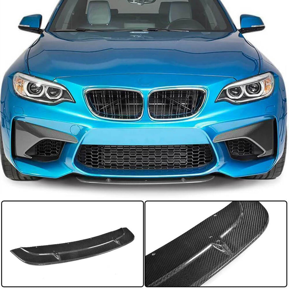 For BMW 2 Series F87 M2 M2C Carbon Fiber Front Bumper Lip Chin Spoiler Aero Body Kit