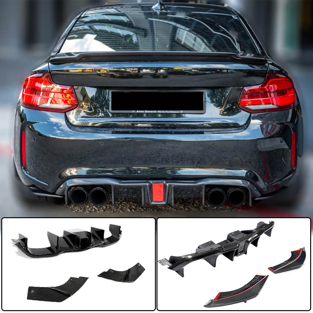 BMW 2 Series F87 M2 M2C 2016-2020 Rear Bumper Diffuser Splitters With ...