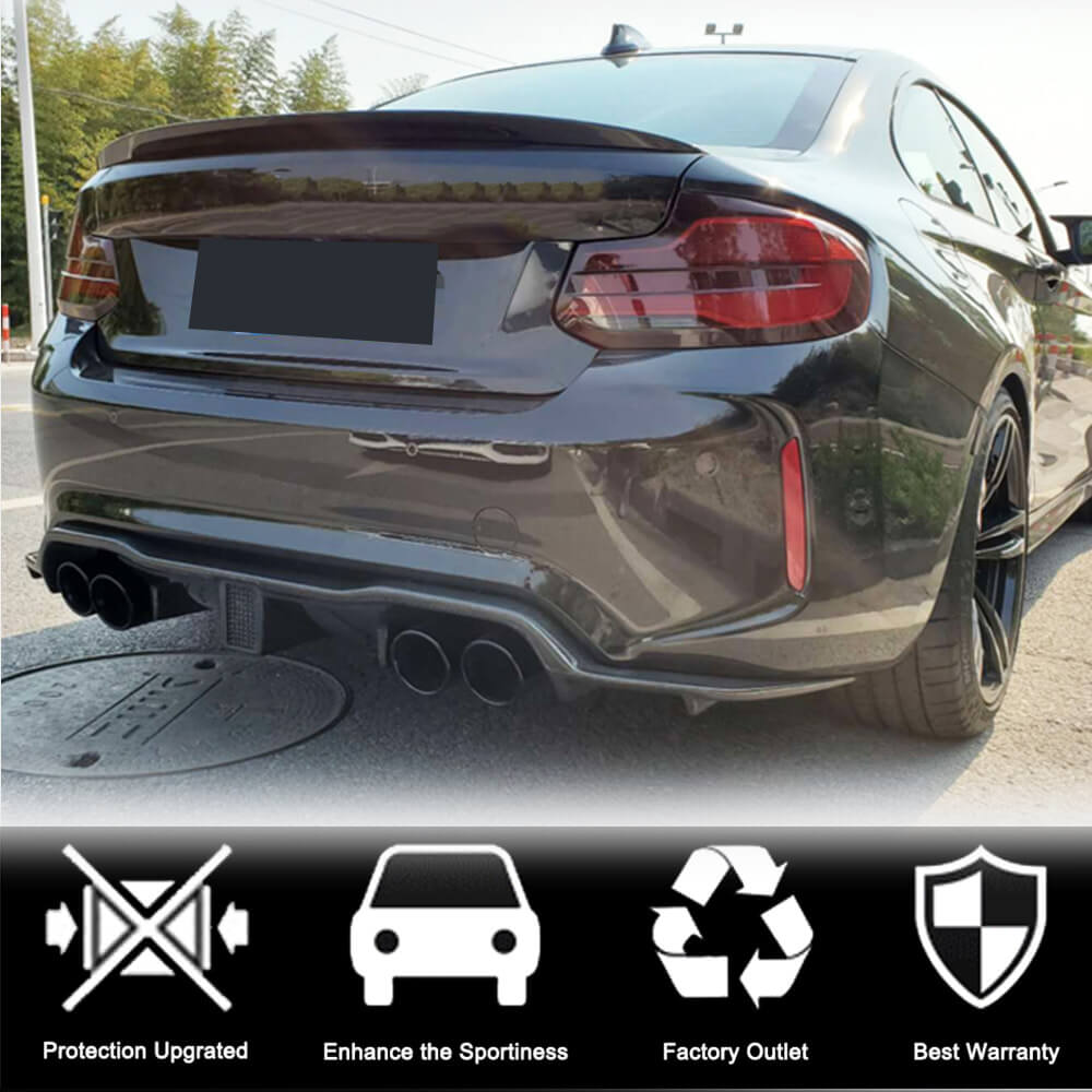 BMW F87 M2 M2C Carbon fiber Rear Bumper Diffuser Lip | with LED Light ...