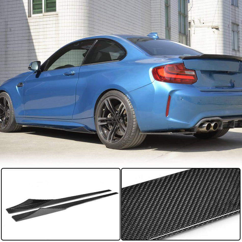 For BMW 2 Series F87 M2 M2C Coupe 16-20 Carbon Fiber Side Skirts Door Rocker Panels Extension Lip