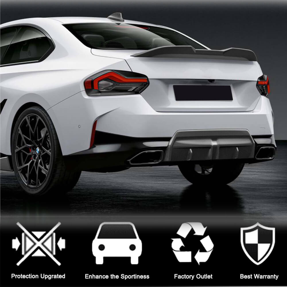 For BMW 2 Series G42 220i 230i M Sport M240i Dry Carbon Fiber Rear Bumper Diffuser Valance Lip-Ahacarbon