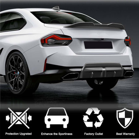 For BMW 2 Series G42 220i 230i M Sport M240i Dry Carbon Fiber Rear Bumper Diffuser Valance Lip-Ahacarbon