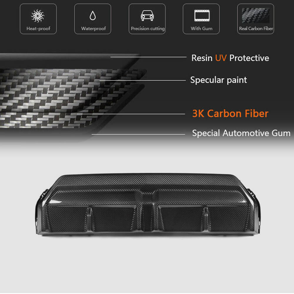 For BMW 2 Series G42 220i 230i M Sport M240i Dry Carbon Fiber Rear Bumper Diffuser Valance Lip-Ahacarbon