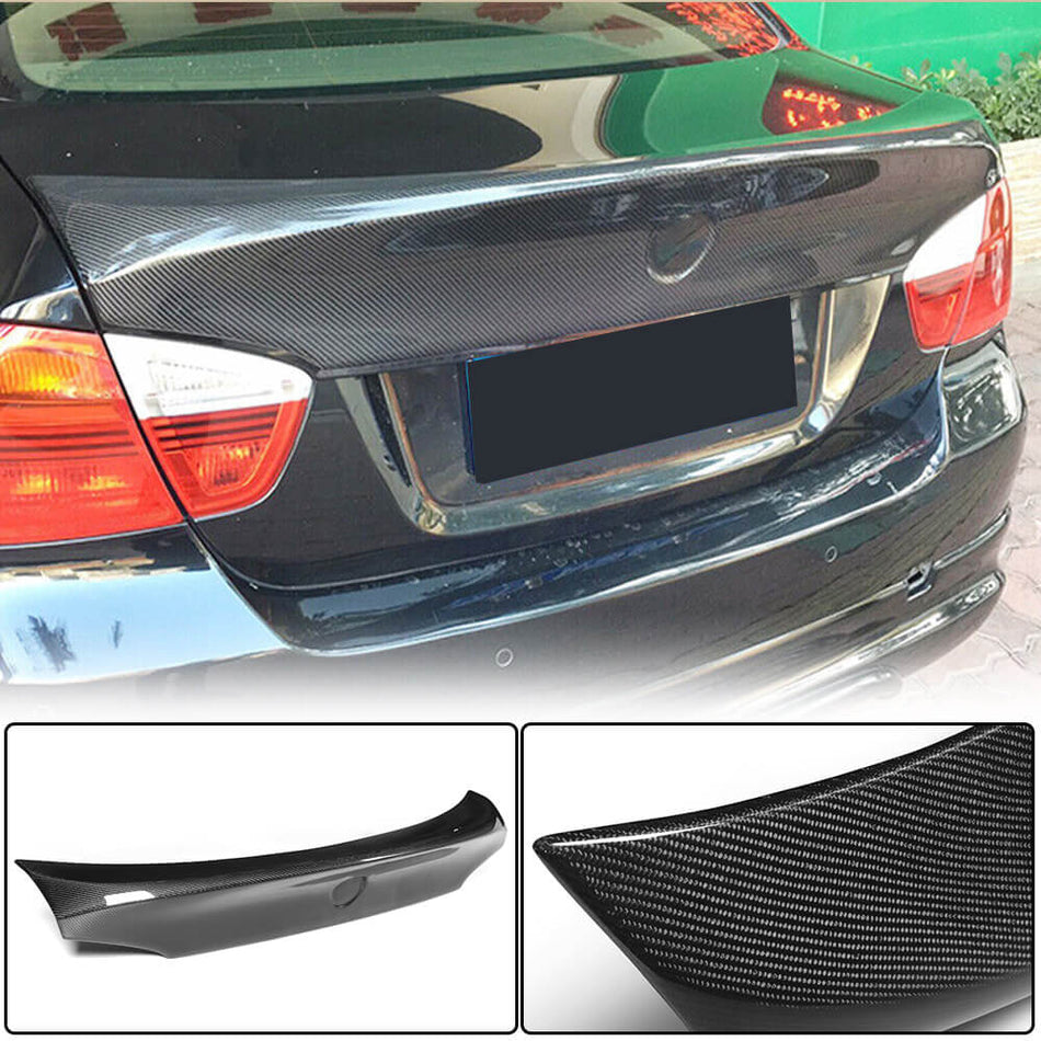 For BMW 3 Series E90 Pre-LCI Carbon Fiber Rear Trunk Spoiler Boot Wing Lip | 316i 318i 320i 323i 325i 328i 330i 335i M3