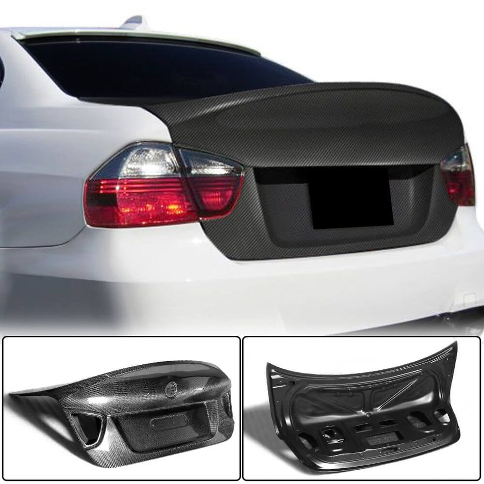 For BMW 3 Series E90 Pre-LCI Carbon Fiber Rear Trunk Lid Cover | 316i 318i 320i 323i 325i 330i 335i M3