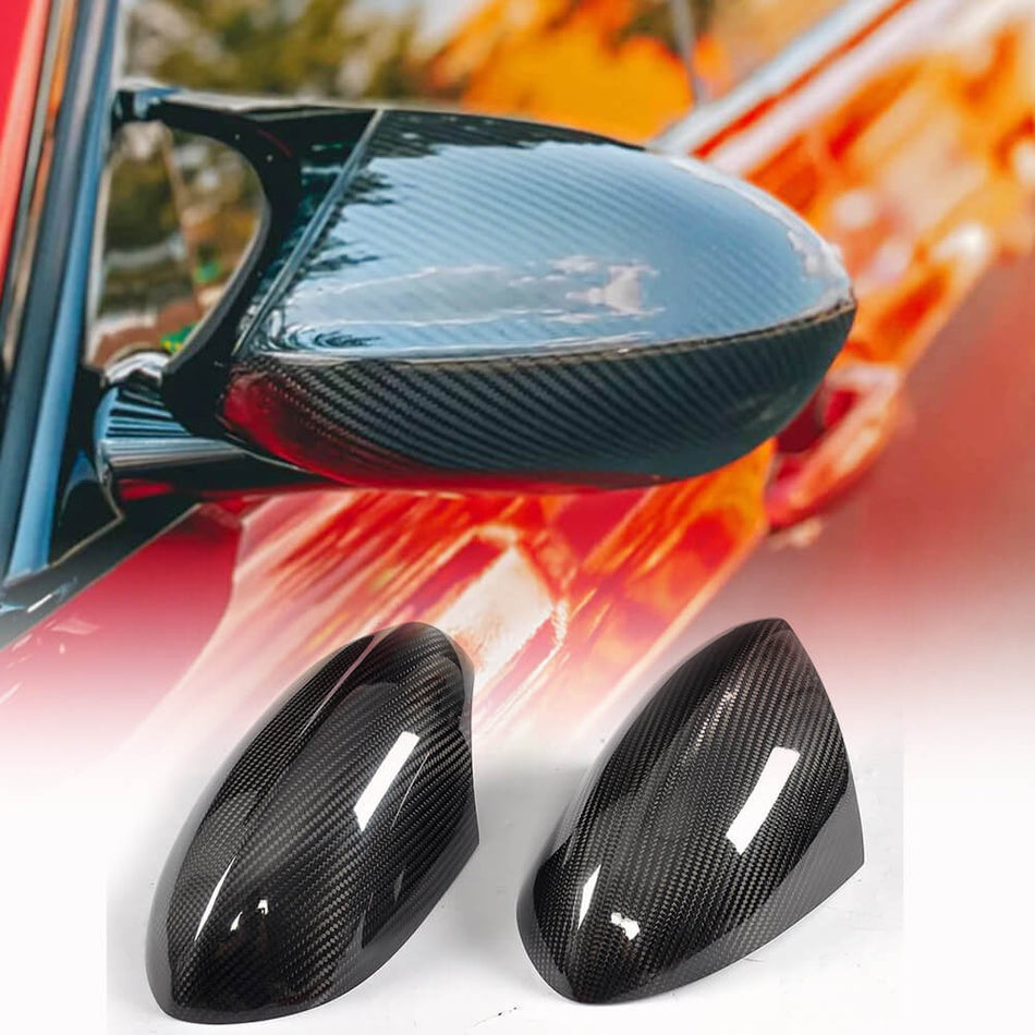 For BMW 3 Series E90 E92 E93 M3 Carbon Fiber Add-on Side Mirror Cover Caps Pair