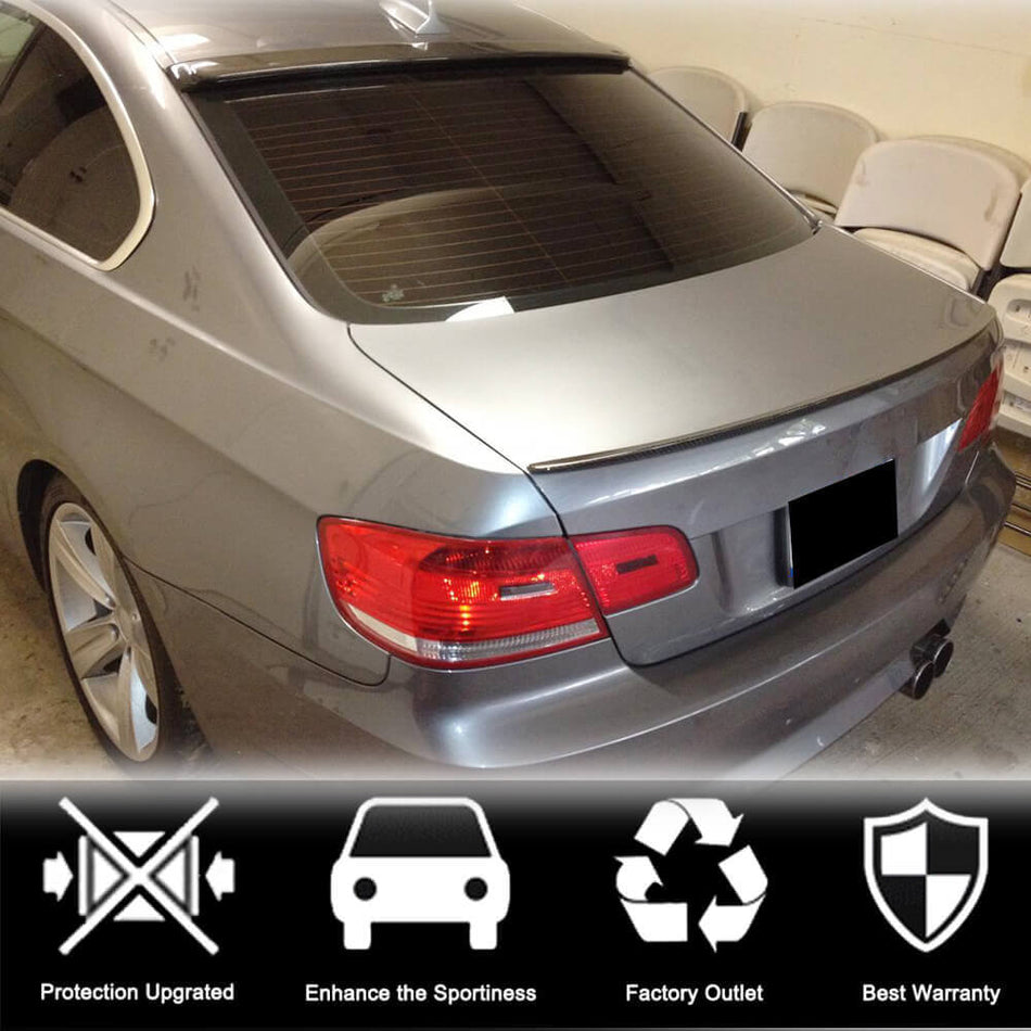 For BMW 3 Series E92 Carbon Fiber Rear Roof Spoiler Window Wing Lip | 320i 323i 325i 328i 330i 335i M3