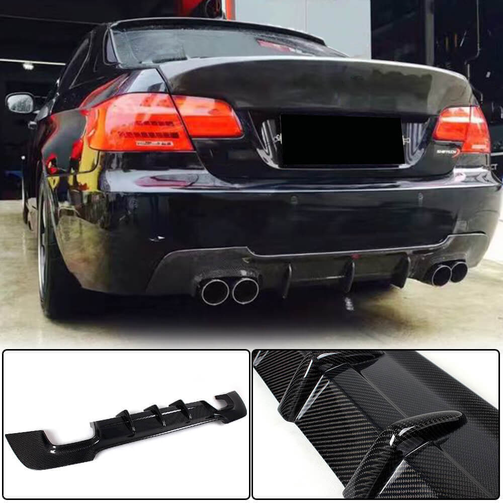 E93 Rear Diffuser BMW 3 Series E92 E93 M Tech Carbon Fiber Rear Diffuser Valance Lip ...
