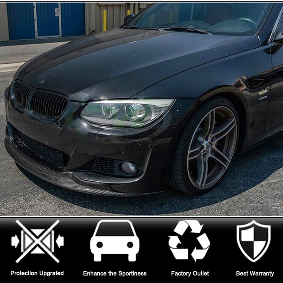 For BMW 3 Series E92 E93 M Sport LCI Carbon Fiber Front Bumper Lip Spoiler Body Kits | 320i 323i 325i 328i 330i 335i M-tech