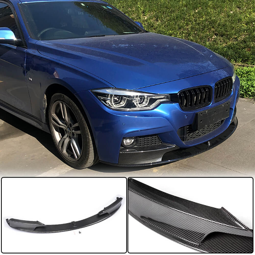 BMW F30 M Sport Carbon Fiber Front Lip Spoiler Mod