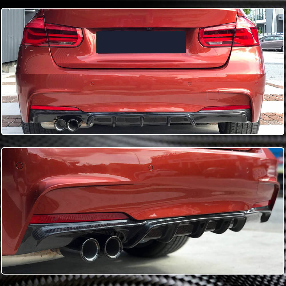 M-Sport Style Rear Bumper For BMW F30 3 Series (2012-2018) – Unpainted W/ PDC & 335i Diffuser