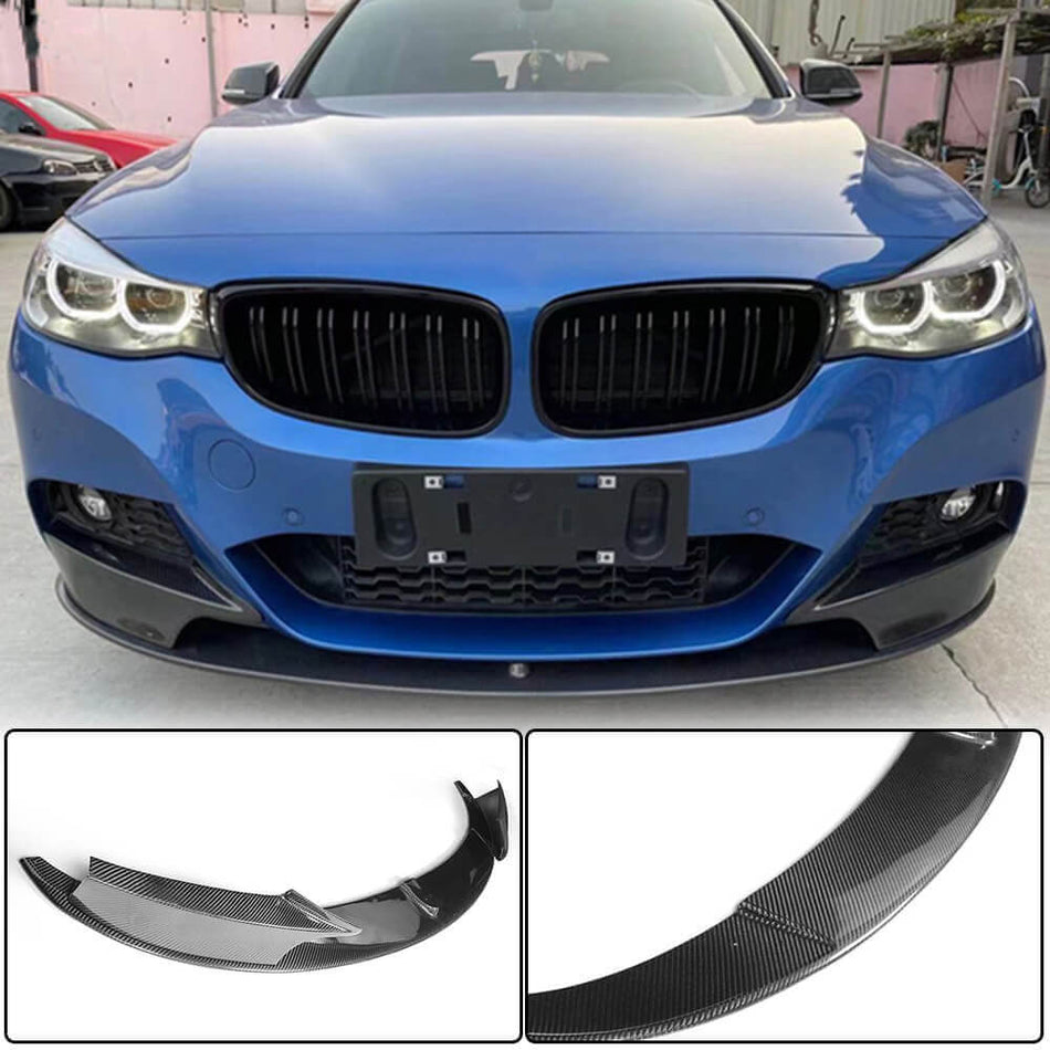 For BMW 3 Series F34 M Sport GT GranTurismo Carbon Fiber Front Bumper Lip Spoiler Splitter | 320i 328i 330i 335i 340i M-tech