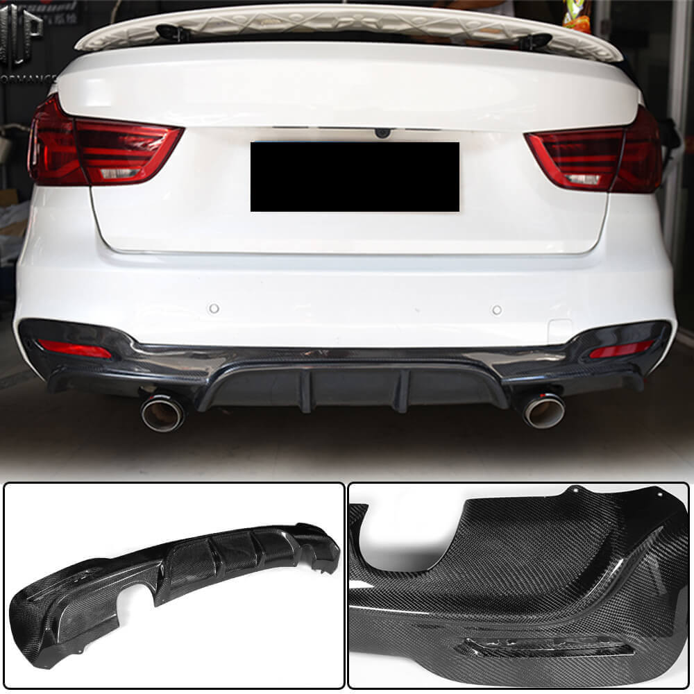 BMW 3 Series F34 330i 340i GT Carbon Fiber Rear Bumper Diffuser Lip ...