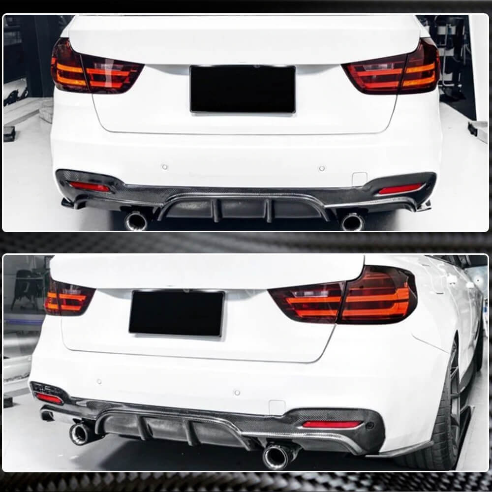 BMW 3 Series F34 330i 340i GT Carbon Fiber Rear Bumper Diffuser Lip ...