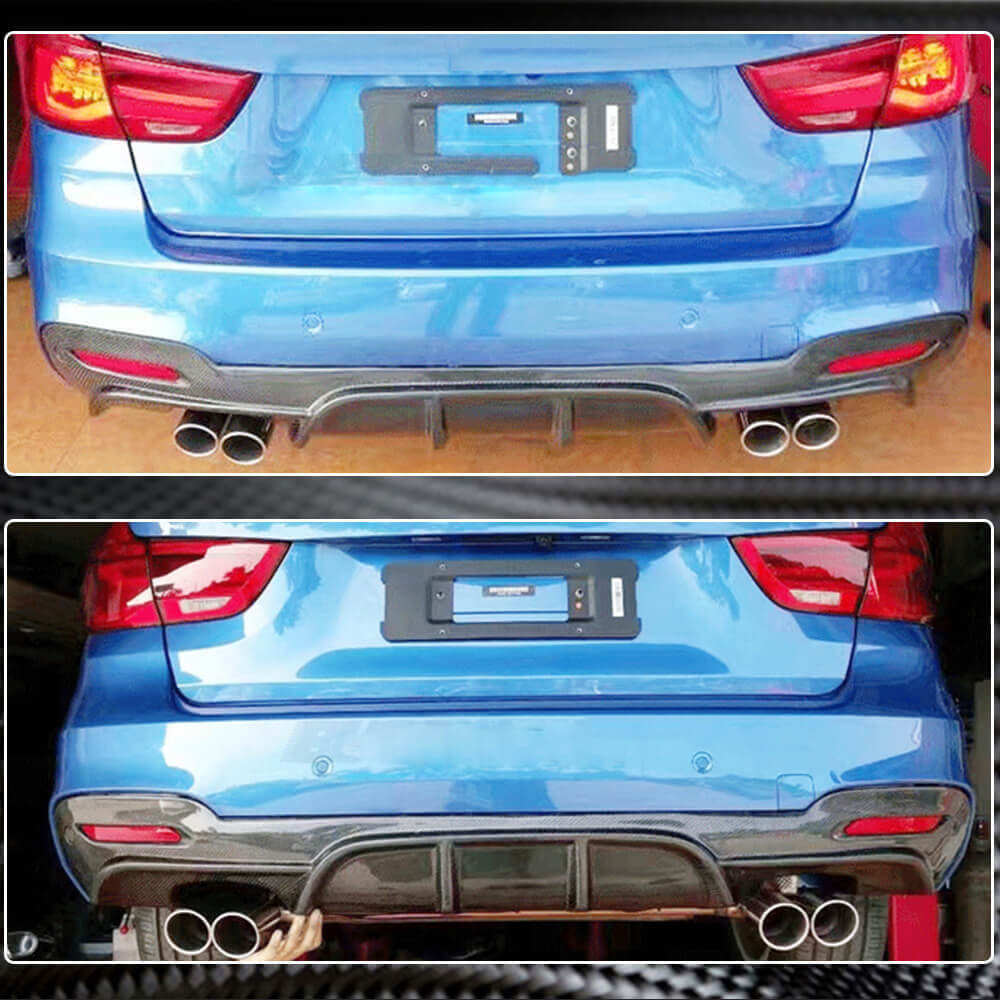 BMW F34 328i 340i M Sport Carbon Fiber Rear Bumper Diffuser Valance Lip