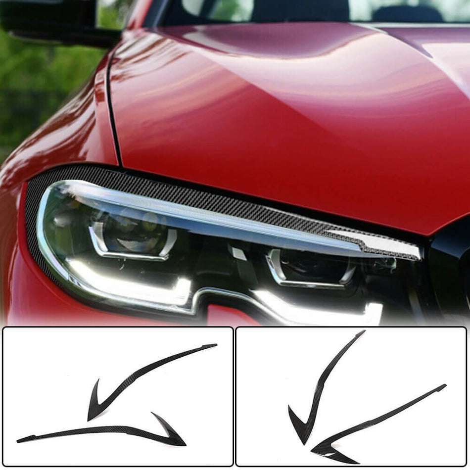 For BMW 3 Series G20 Dry Carbon Fiber Headlight Eyebrows Lamp Eyelids | 318i 320i 330i 330e M340i