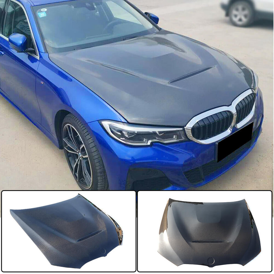 For BMW 3 Series G20 Carbon Fiber Engine Bonnet Hood Cover | 320i 330i 330e M340i