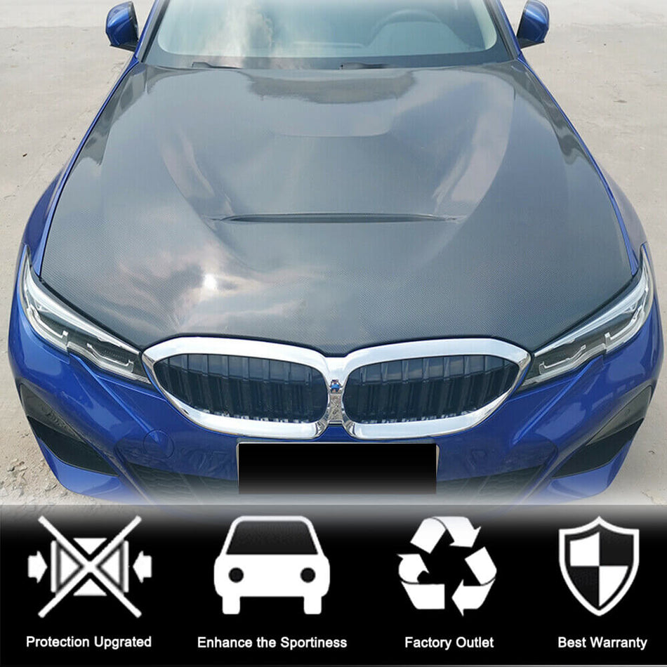 For BMW 3 Series G20 Carbon Fiber Engine Bonnet Hood Cover | 320i 330i 330e M340i