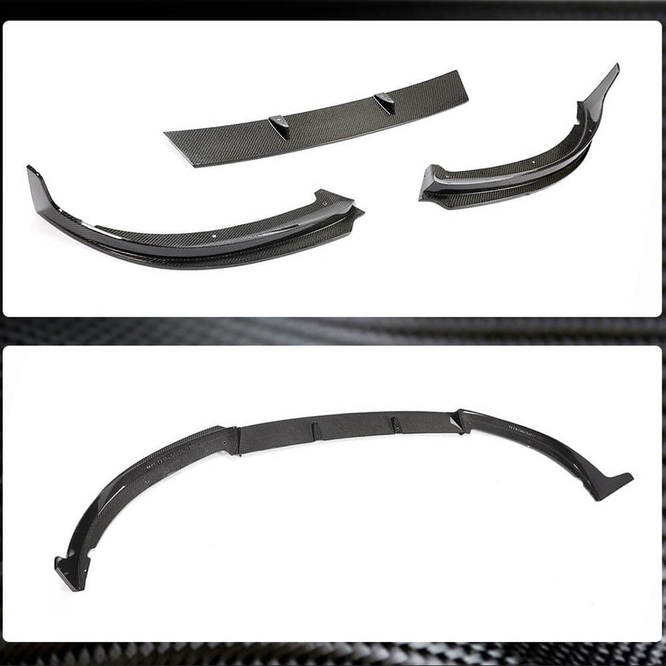 BMW 3 Series G20 G28 3-Piece Carbon Fiber Front Lip Splitter Full Set