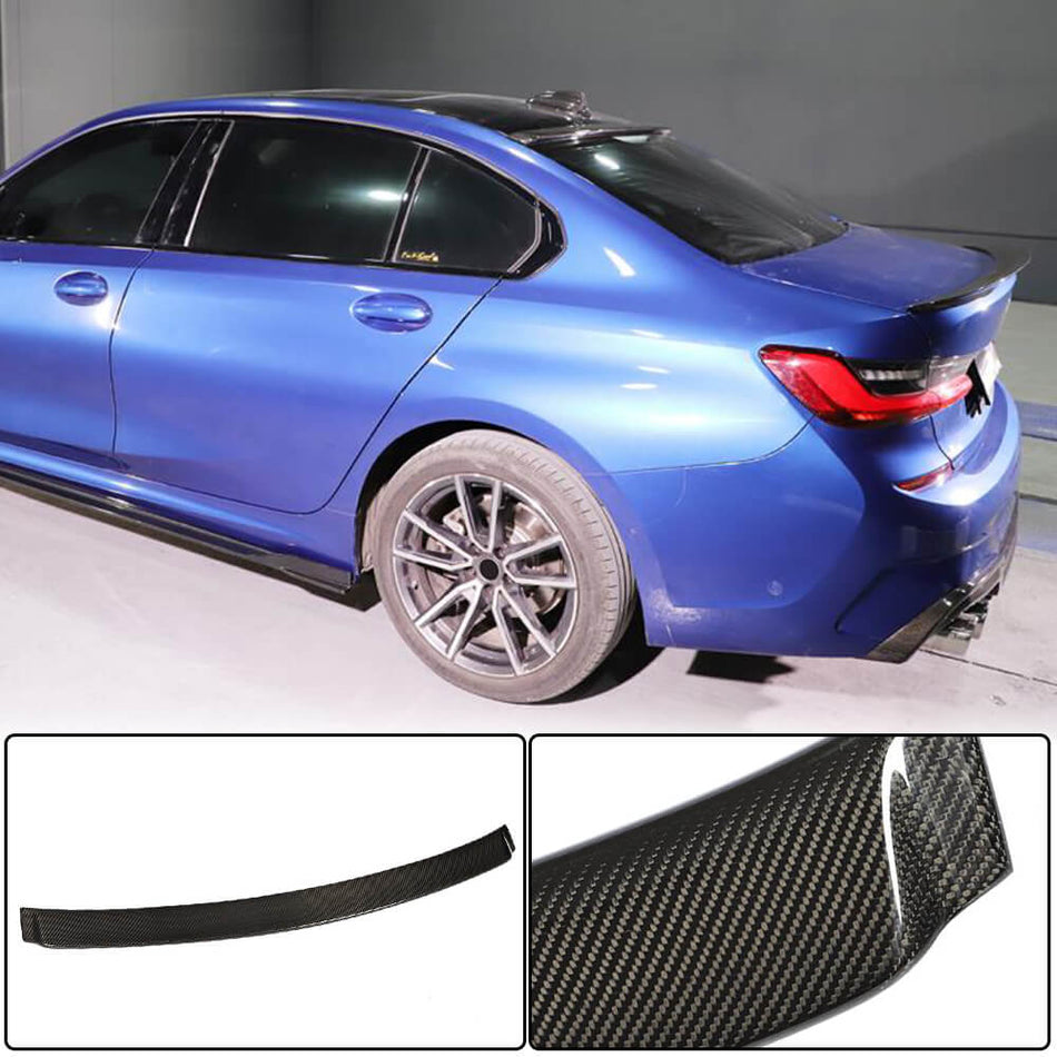 For BMW 3 Series G20 Carbon Fiber Rear Roof Spoiler Window Wing Lip | 318i 320i 330i 330e M340i