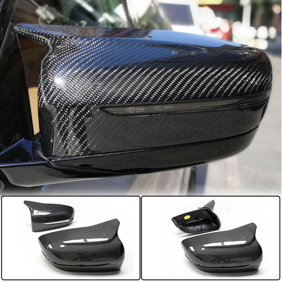 For BMW 3 Series G20 G21 Carbon Fiber Replacement Side Mirror Cover Caps LHD Pair | 318i 320i 330i 330e M340i