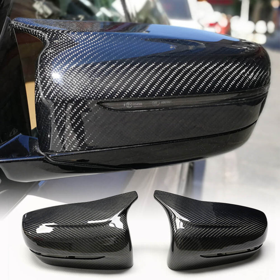 For BMW 3 Series G20 G21 Carbon Fiber Replacement Side Mirror Cover Caps LHD Pair | 318i 320i 330i 330e M340i
