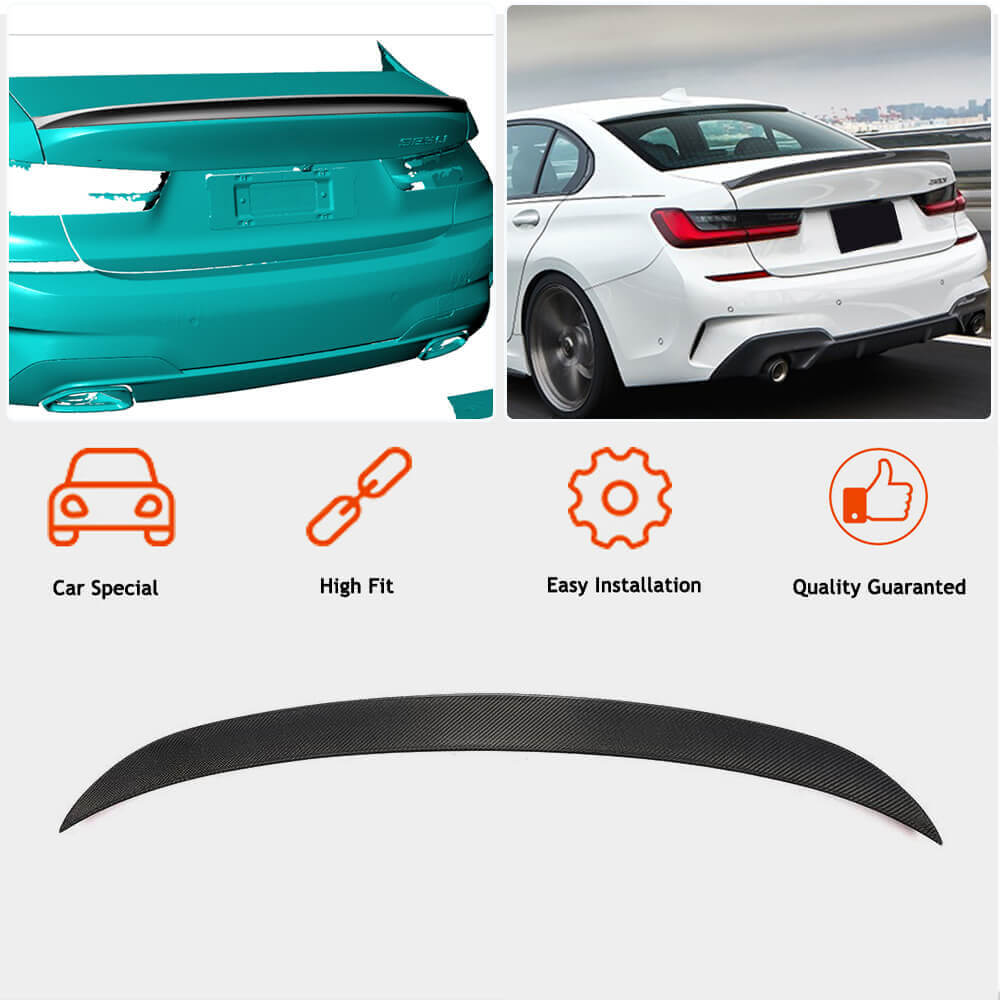 Gloss Black M Performance Style Rear Trunk Spoiler Lip For BMW 3 Series G20 G80 (2018+) – Top Quality ABS