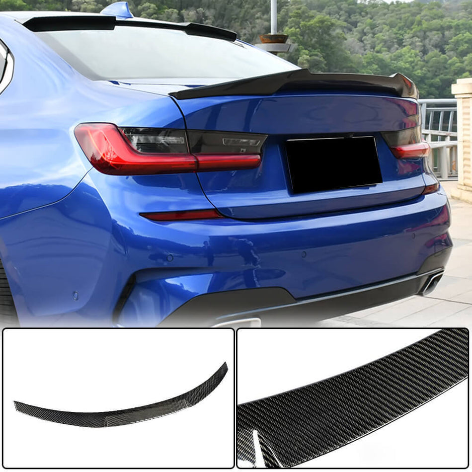 For BMW 3 Series G20 G80 M3 Carbon Fiber Rear Trunk Spoiler Boot Wing Lip