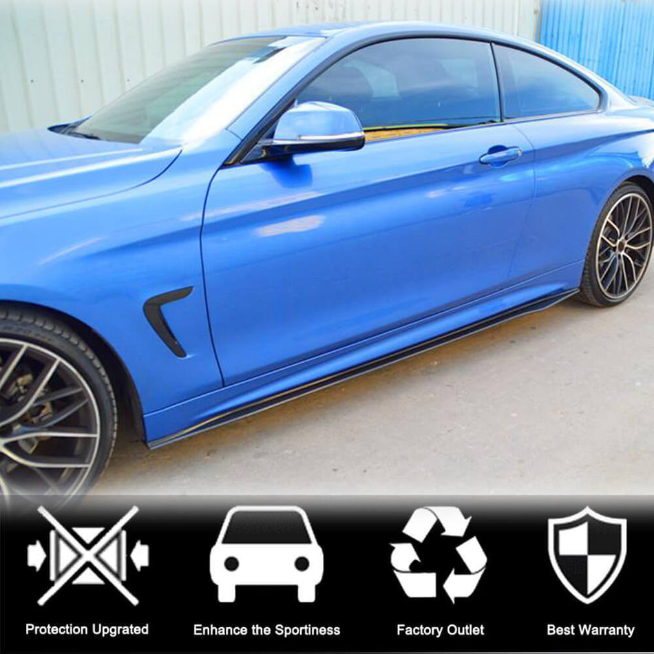 For BMW 4 Series F32 F33 M Sport Carbon Fiber Side Skirts Door Rocker Panels Extension Lip | 420i 428i 430i 435i 440i M-tech