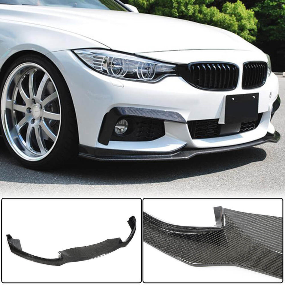 For BMW 4 Series F32 F33 F36 M Sport Carbon Fiber Front Bumper Lip Splitter Chin Spoiler Wide Body Kit | 420i 428i 430i 435i 440i M-tech