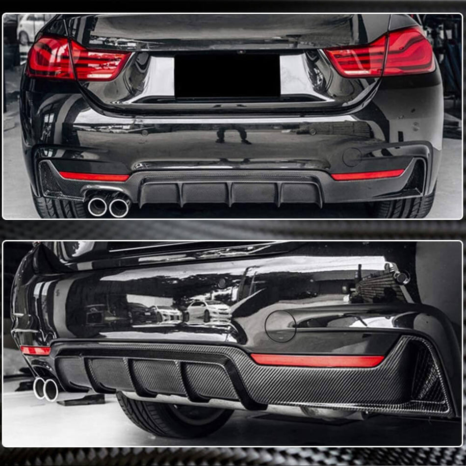 For BMW 4 Series F32 F33 F36 M Sport Carbon Fiber Rear Bumper Diffuser Lip | 420i 428i 430i 435i 440i M Tech