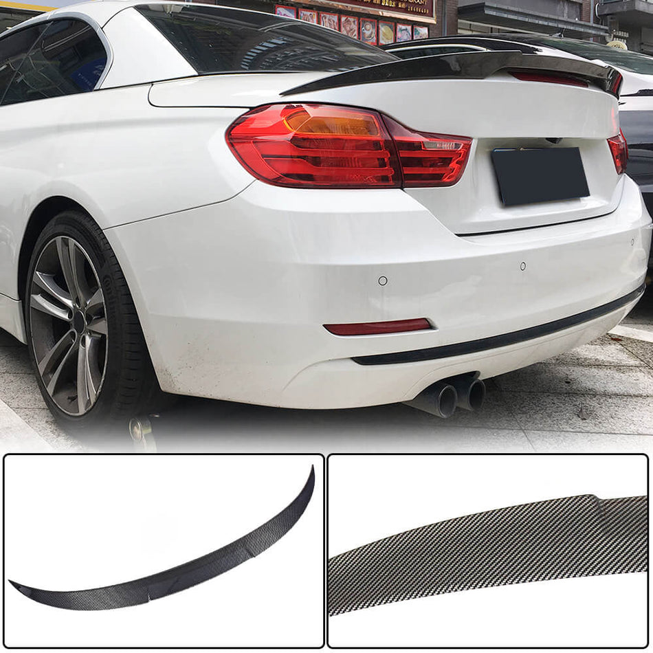 For BMW 4 Series F33 F83 M4 Carbon Fiber Rear Trunk Spoiler Boot Wing Lip | 418i 420i 428i 430i 435i 440i