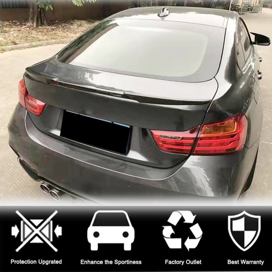 For BMW 4 Series F36 Gran Coupe Carbon Fiber Rear Trunk Spoiler Boot Wing Lip | 418i 420i 428i 430i 435i 440i