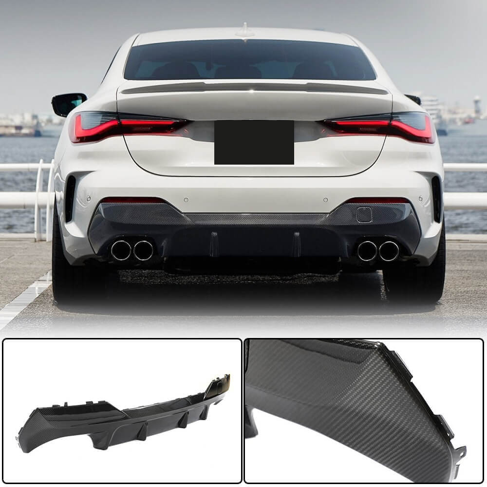 BMW G22 G23 420i 430i M Tech M440i Dry Carbon Fiber Rear Diffuser Lip ...