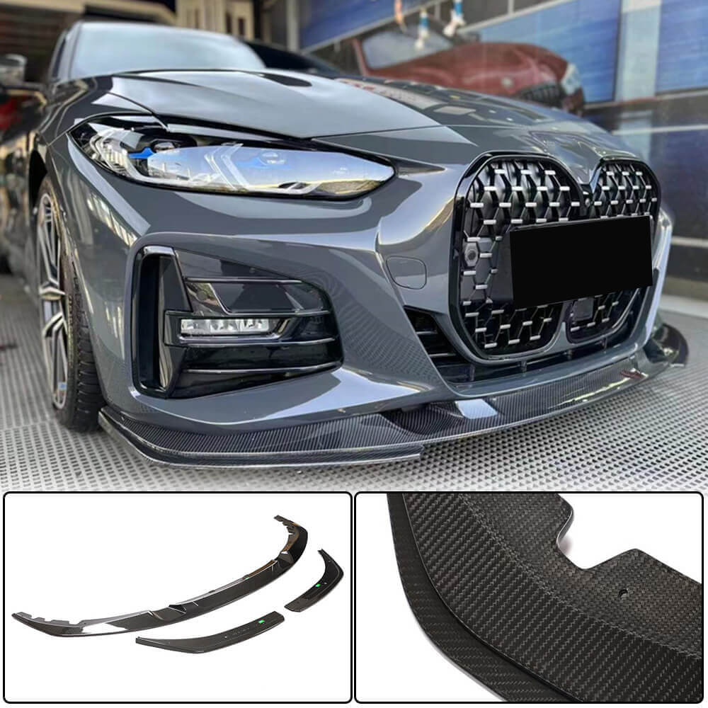 BMW 4 Series G22 G23 420i 430i M Sport M440i 2020UP Front Bumper Lip Dry Carbon Fiber-Ahacarbon